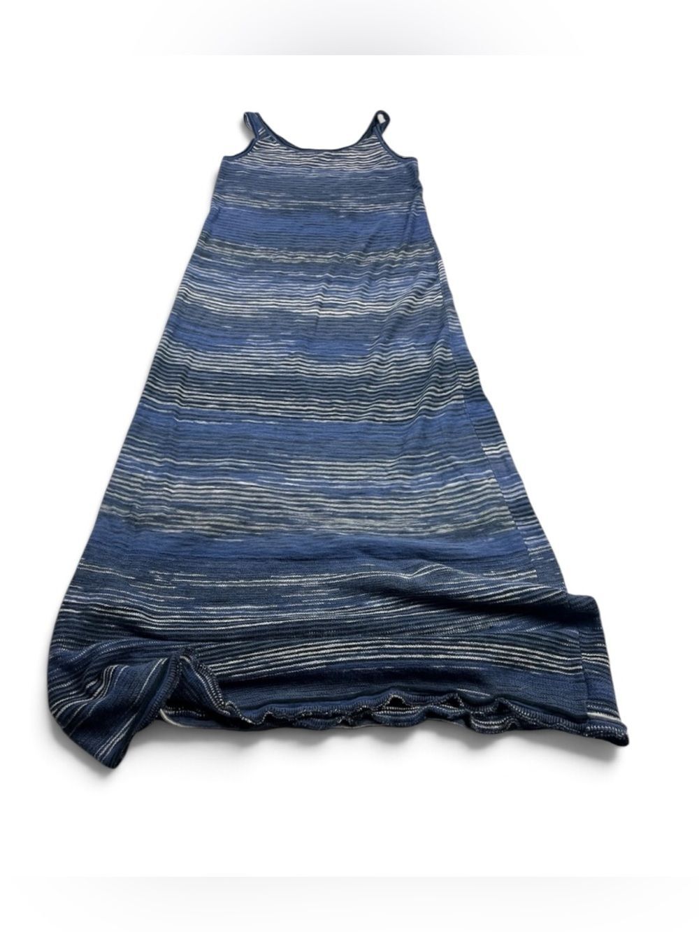 Vince Maxi Tank Dress XS Blue Space Dyed Slub Coastal Layering Casual Pullover
